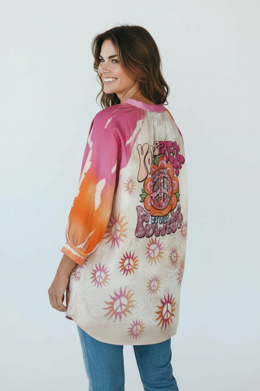 HAPPY MOOD Tunika Kleid pink/ orange
