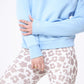 MEL Pullover uni Stiching "lächeln hilft", pink