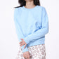MEL Pullover uni Stiching "lächeln hilft", pink