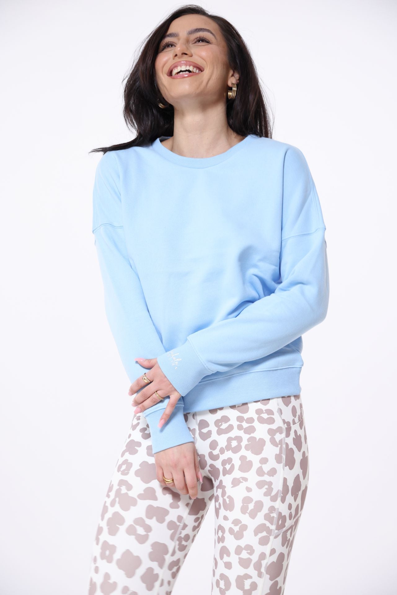 MEL Pullover uni Stiching "lächeln hilft", pink
