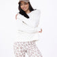 MEL Pullover uni Stiching "lächeln hilft", pink