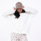 MEL Pullover uni Stiching "lächeln hilft", pink