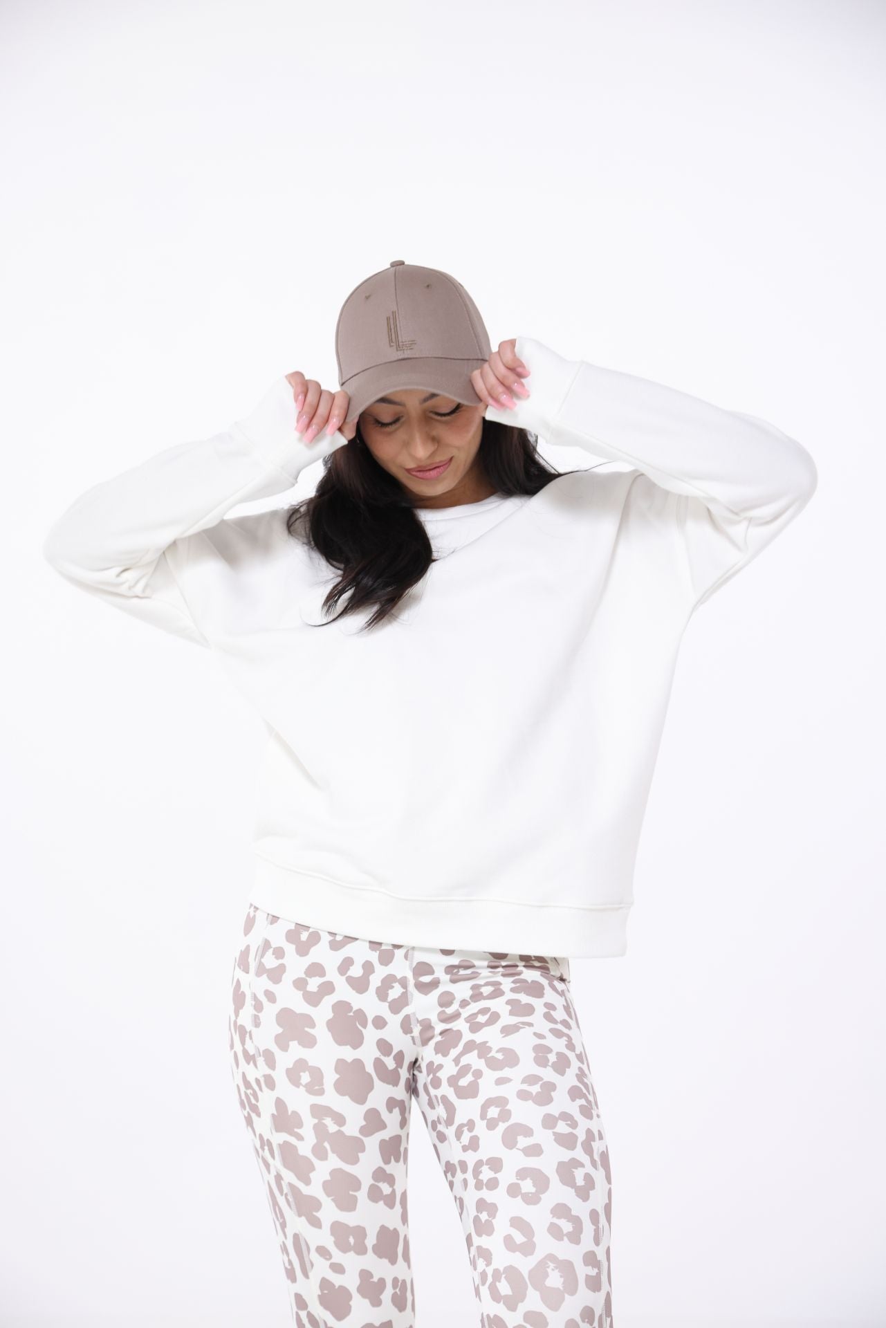 MEL Pullover uni Stiching "lächeln hilft", pink
