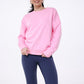 MEL Pullover uni Stiching "lächeln hilft", pink
