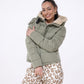 CLU Steppjacke mit Kapuze creme