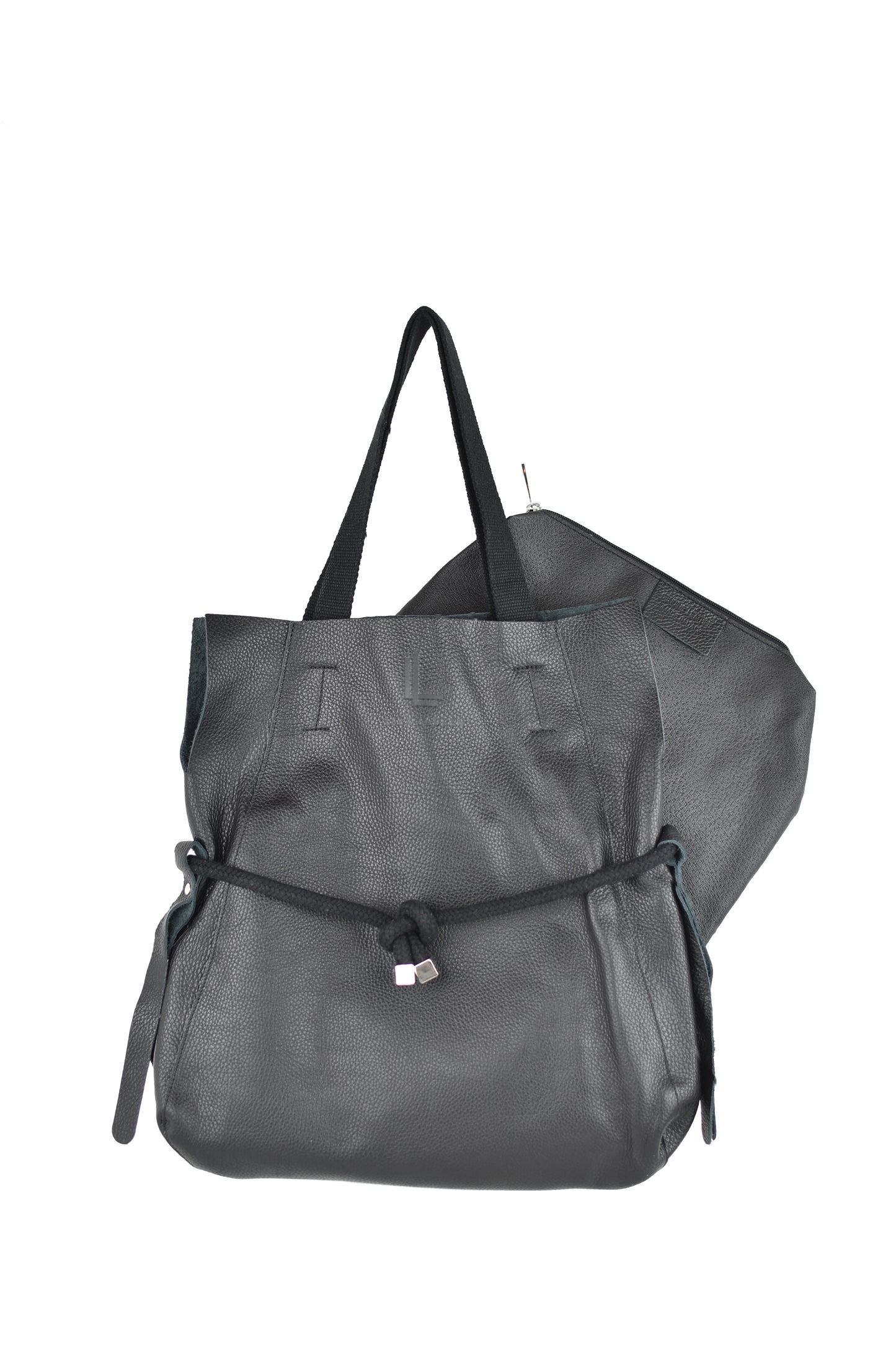 BOHO Shopper aus hochwertigem Nappaleder mit Innentasche, black