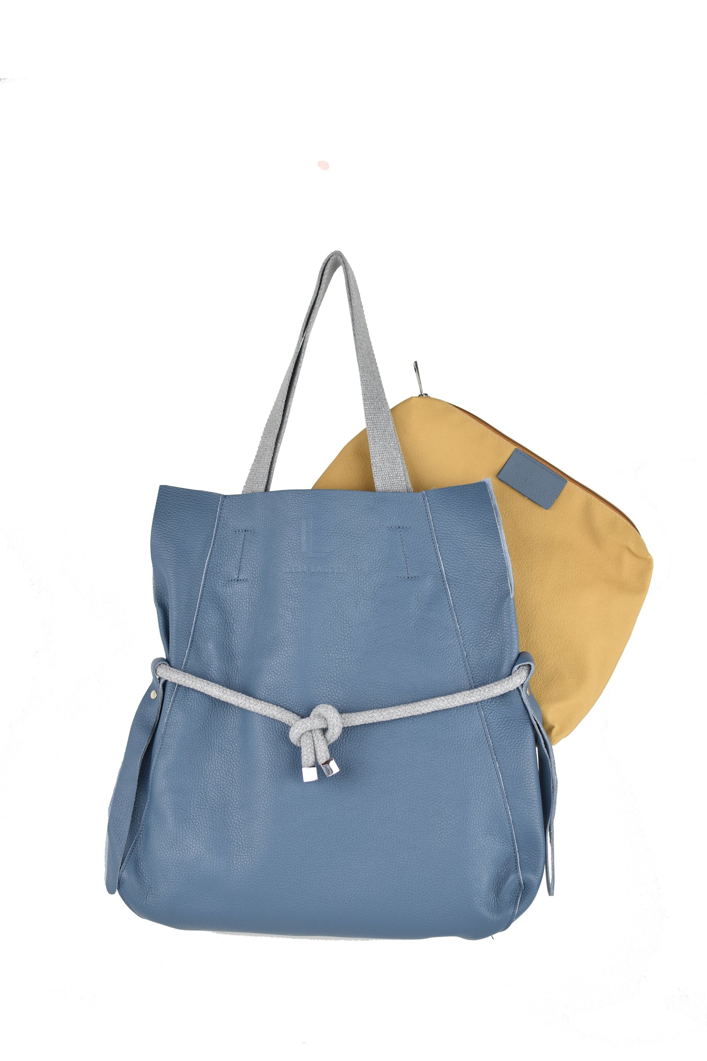 BOHO Shopper aus hochwertigem Nappaleder mit Innentasche, blue