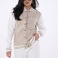 KILA kuschelige Sweat Collagejacke "Karma regelt das" Stitching