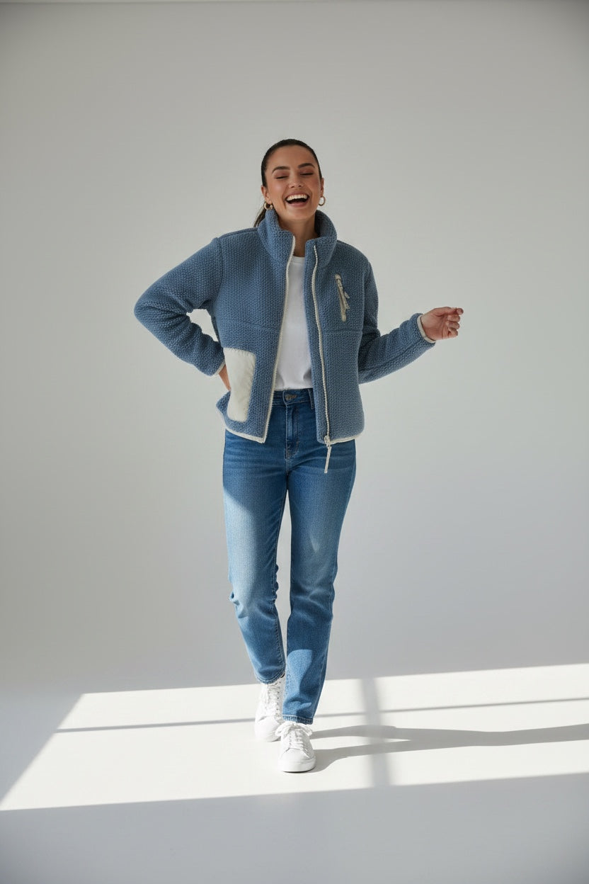 SIA Teddyjacke blue/ moonstruck