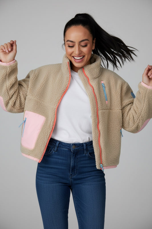 SIA Teddyjacke natur/ peach