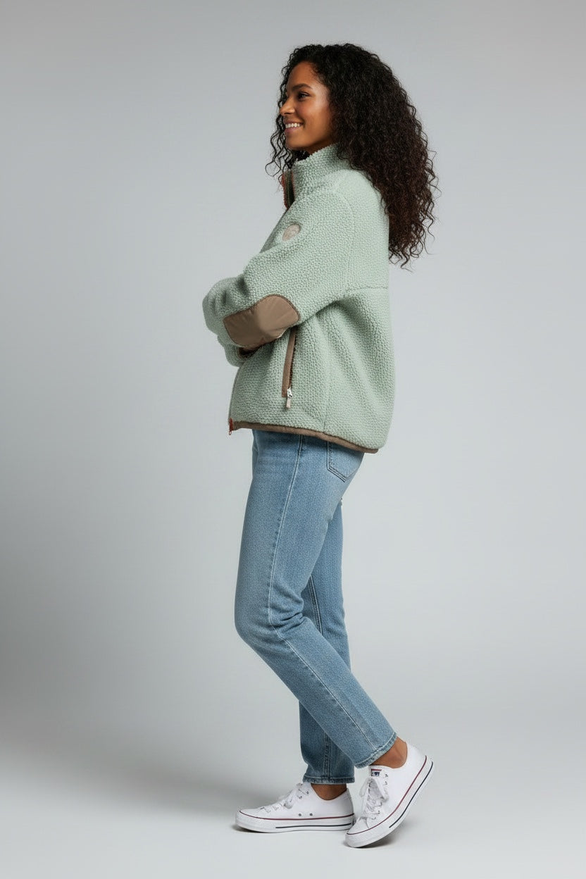 SIA Teddyjacke light olive/ taupe