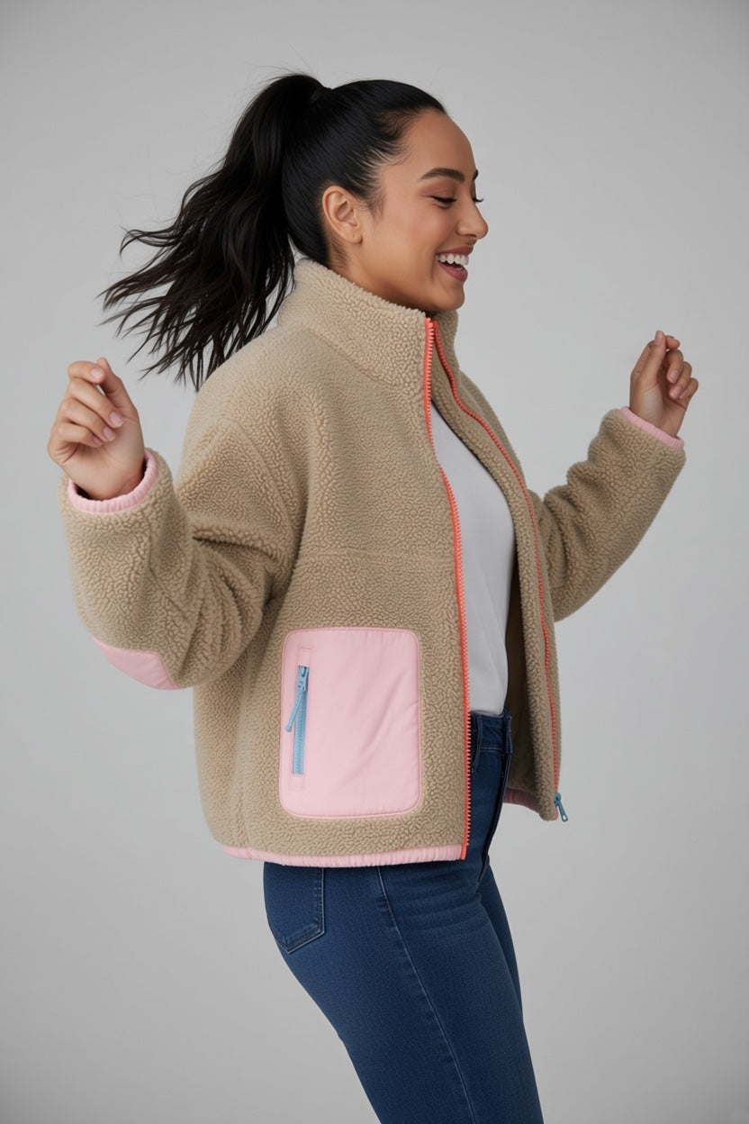 SIA Teddyjacke natur/ peach