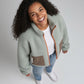 SIA Teddyjacke light olive/ taupe