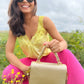 SPLIT Flap Crossbody Kette, light gold
