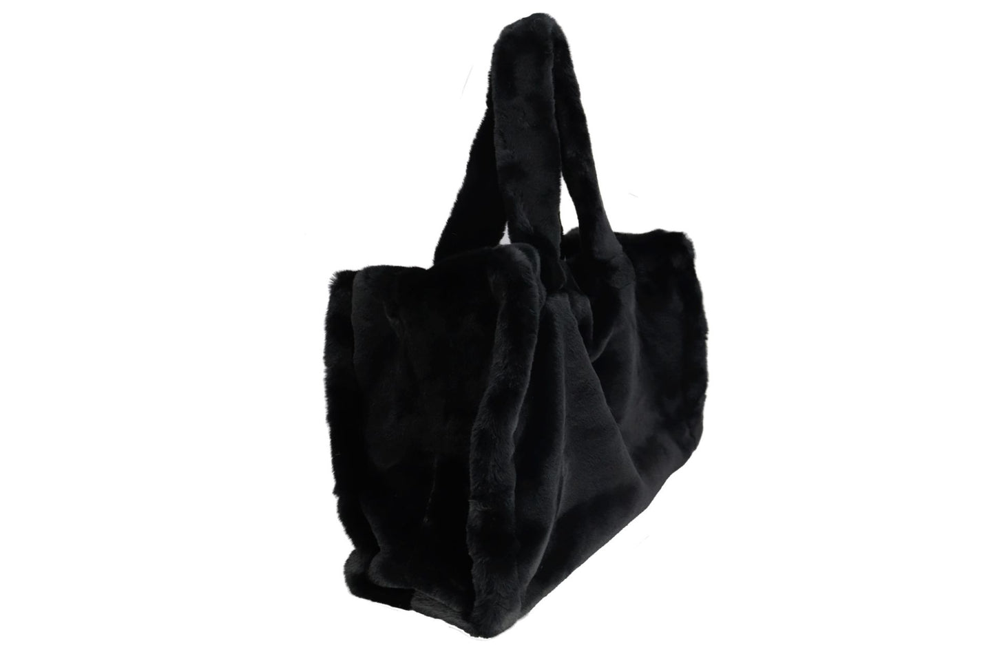 LISS, großer Shopper aus veganem Kuschelfell, olive