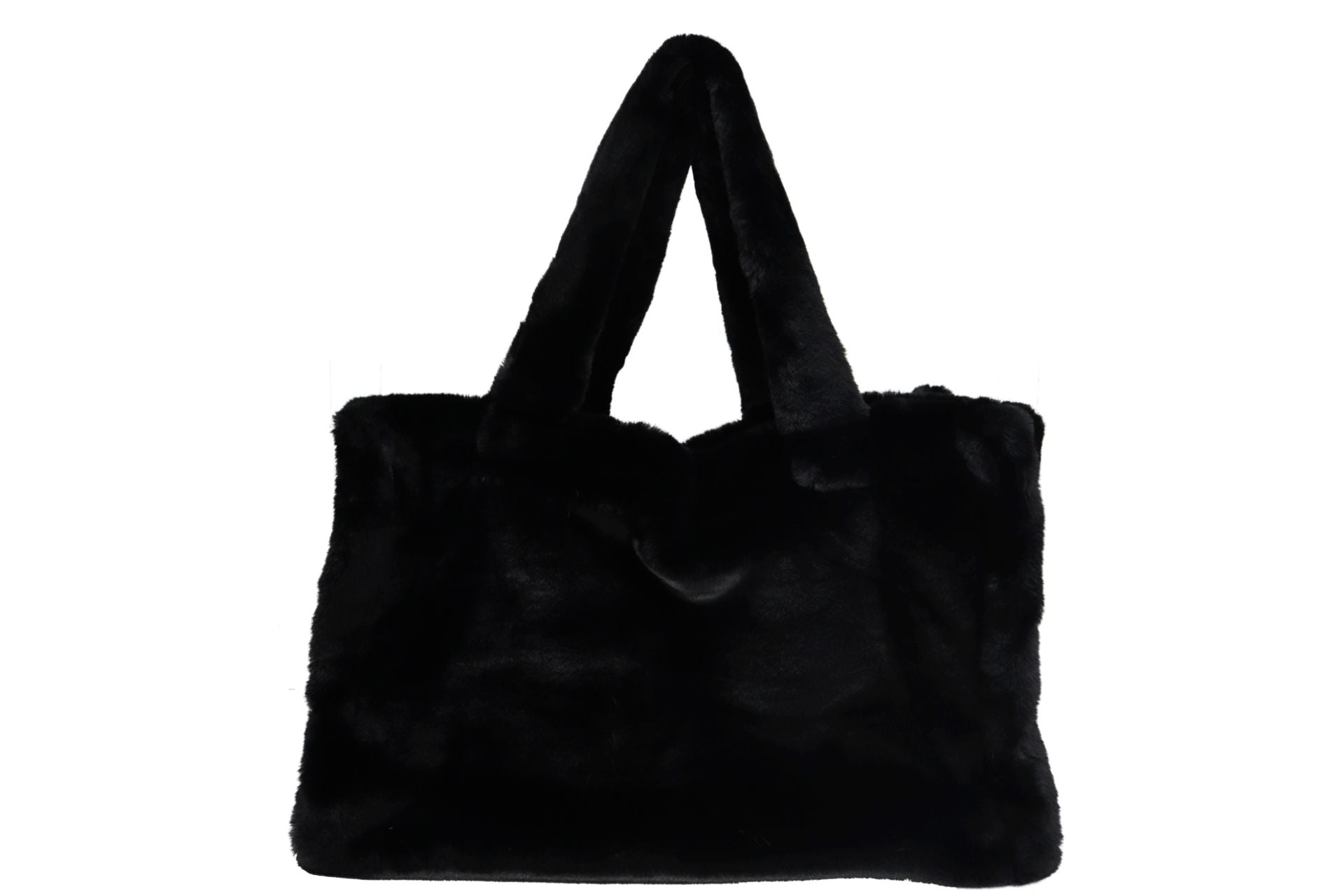LISS, großer Shopper aus veganem Kuschelfell, olive