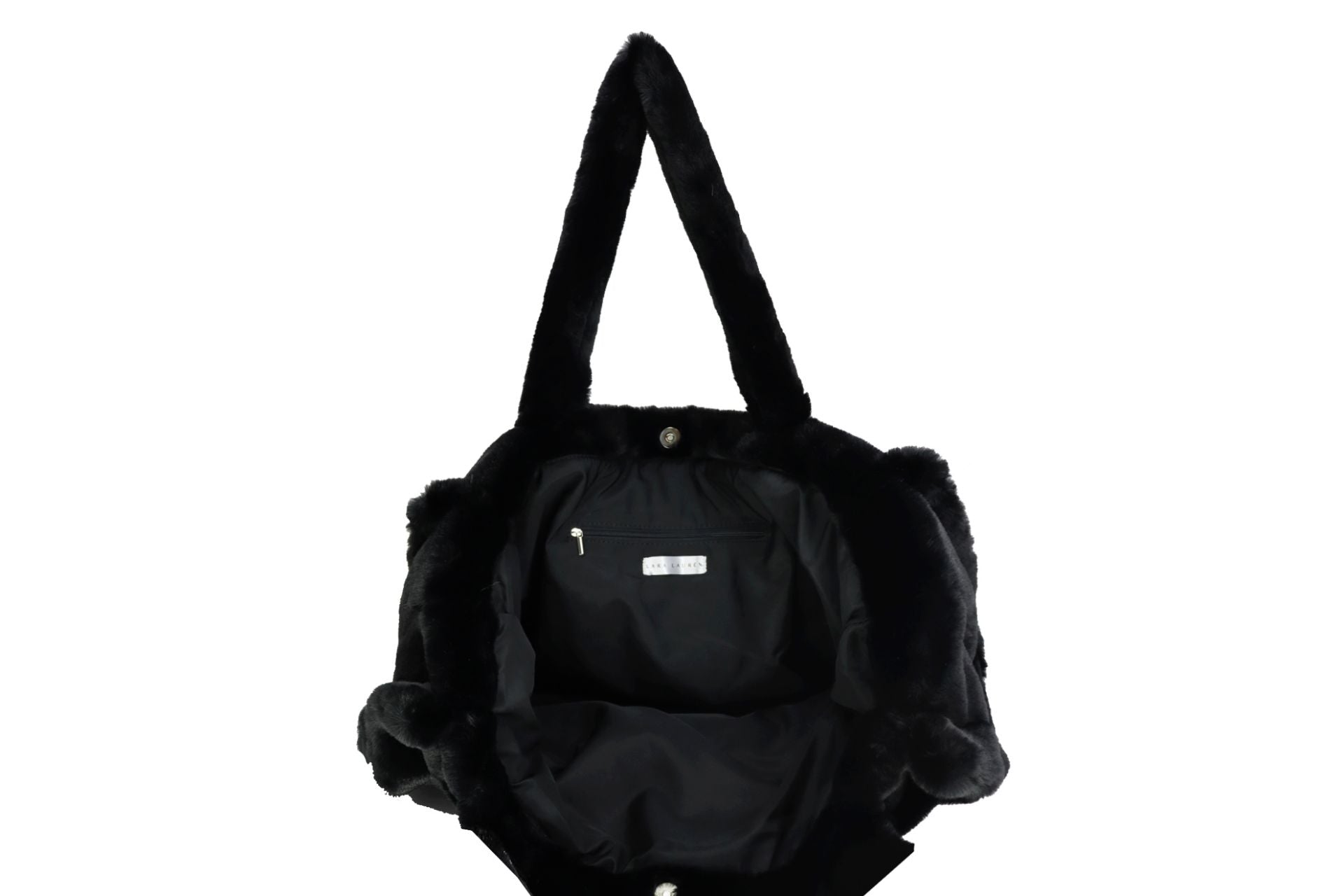 LISS, großer Shopper aus veganem Kuschelfell, olive