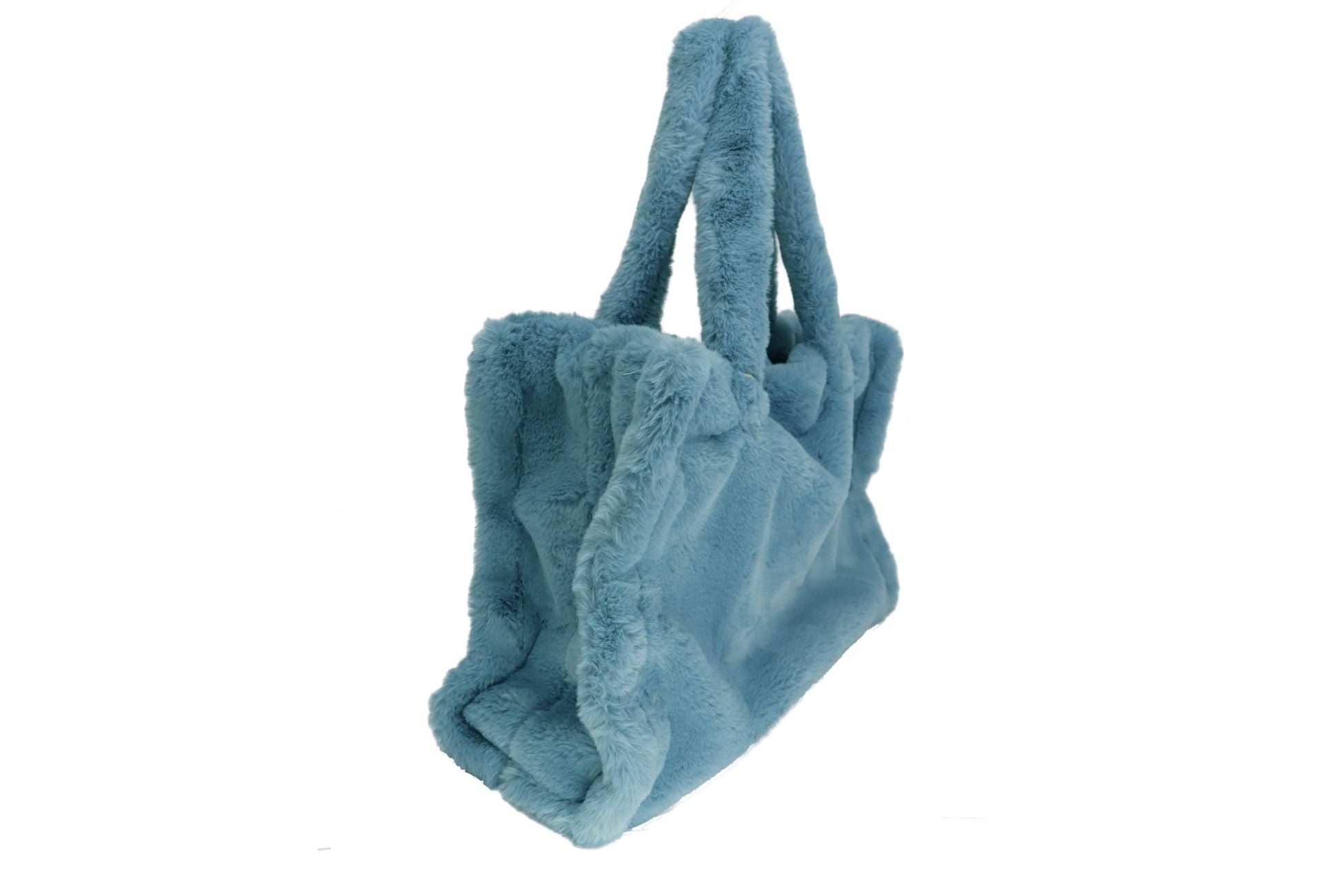 LISS, großer Shopper aus veganem Kuschelfell, olive