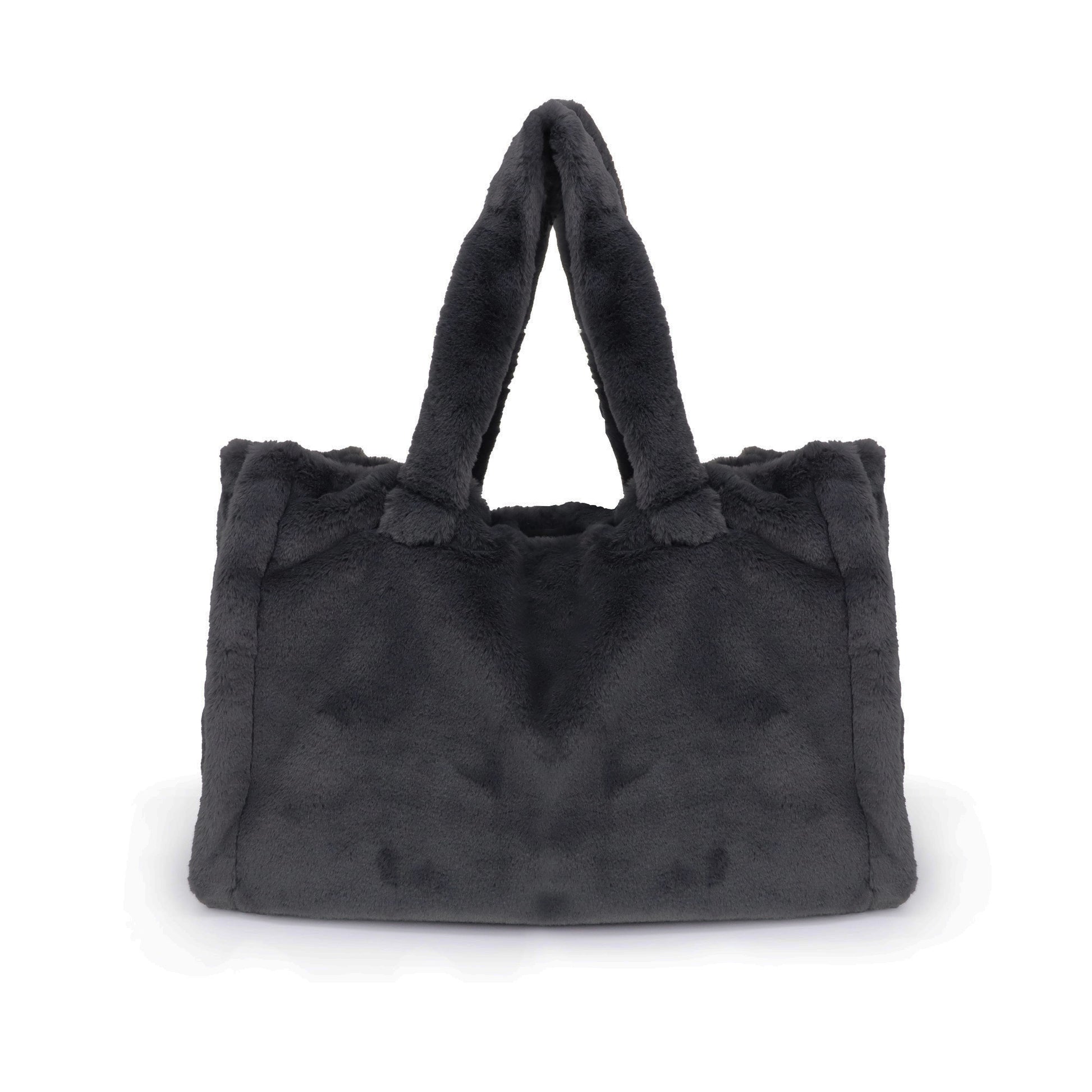 LISS, großer Shopper aus veganem Kuschelfell, olive