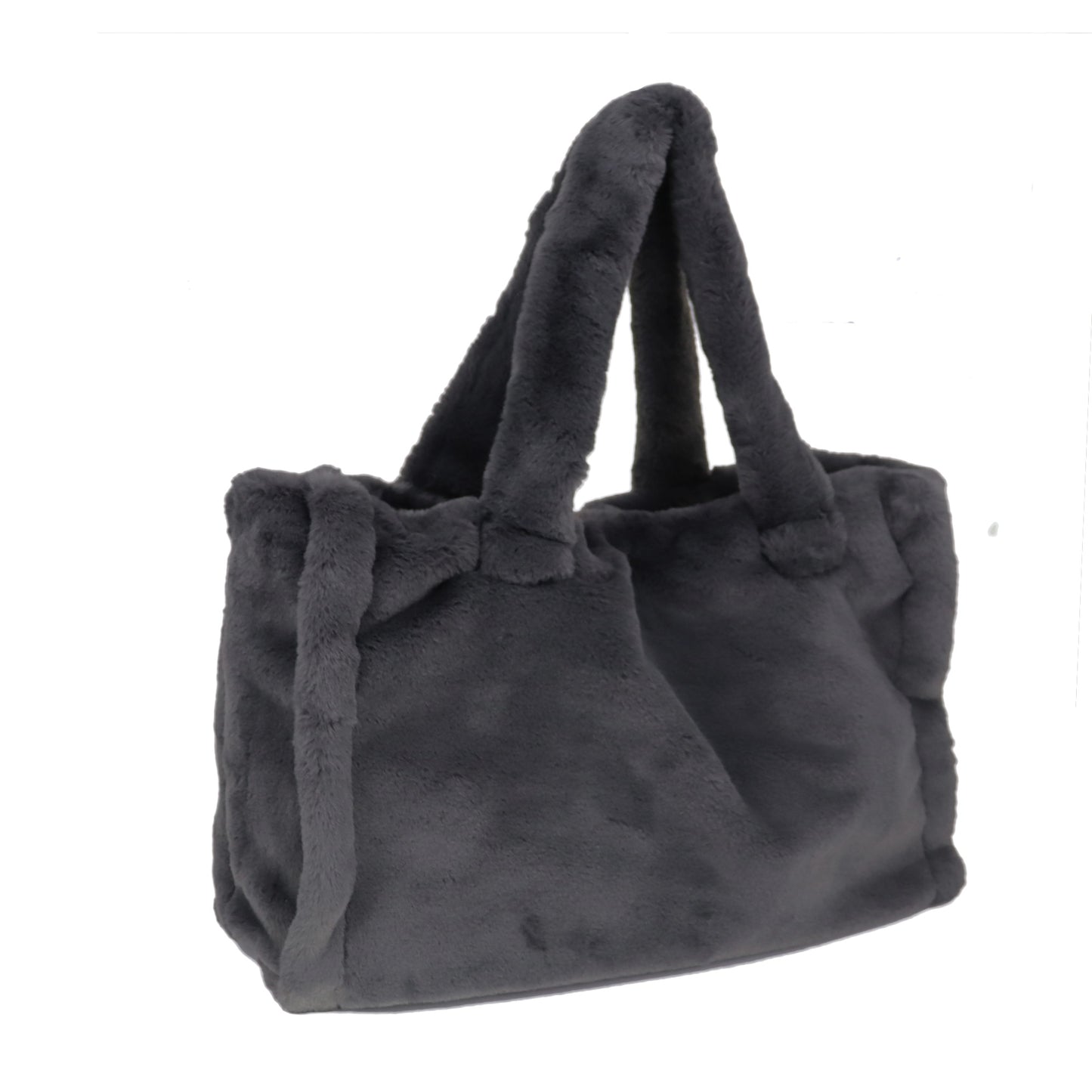 LISS, großer Shopper aus veganem Kuschelfell, olive
