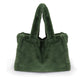 LISS, großer Shopper aus veganem Kuschelfell, olive