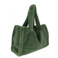 LISS, großer Shopper aus veganem Kuschelfell, olive