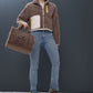 SALIA Teddytasche Flauschtasche Oh LaLa light olive