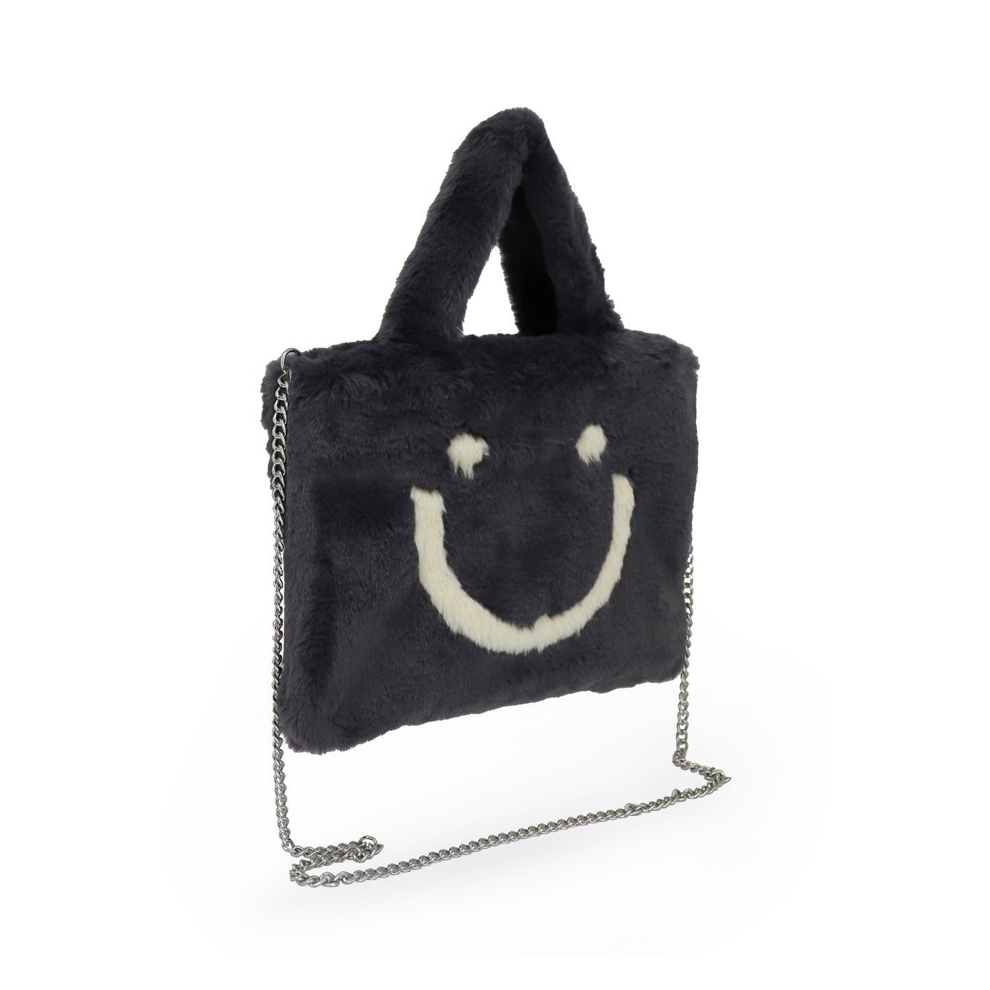 SMILE, gute Laune Tasche aus veganem Kuschelfell