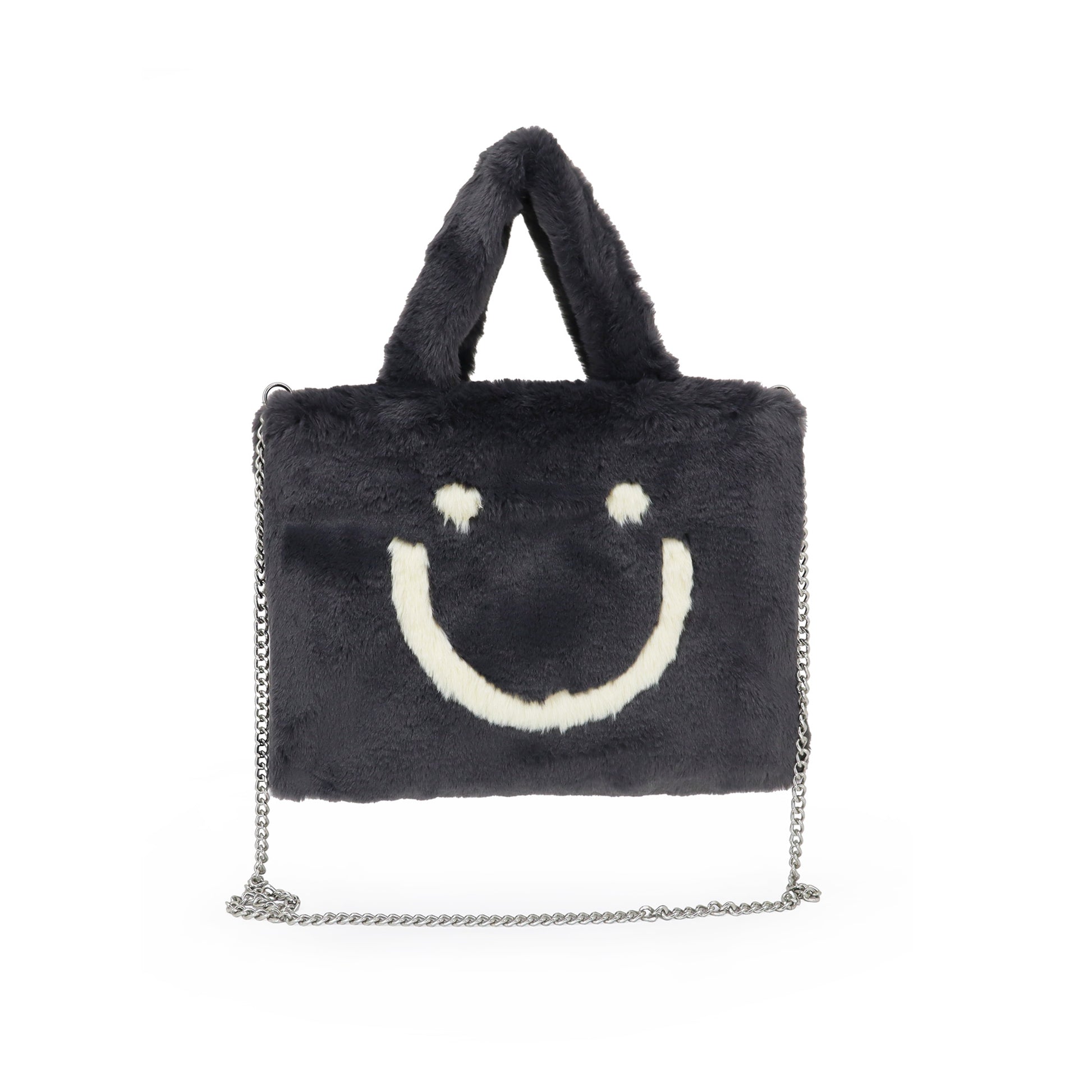 SMILE, gute Laune Tasche aus veganem Kuschelfell