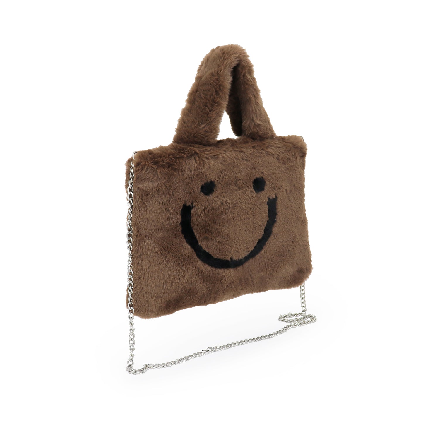 SMILE, gute Laune Tasche aus veganem Kuschelfell