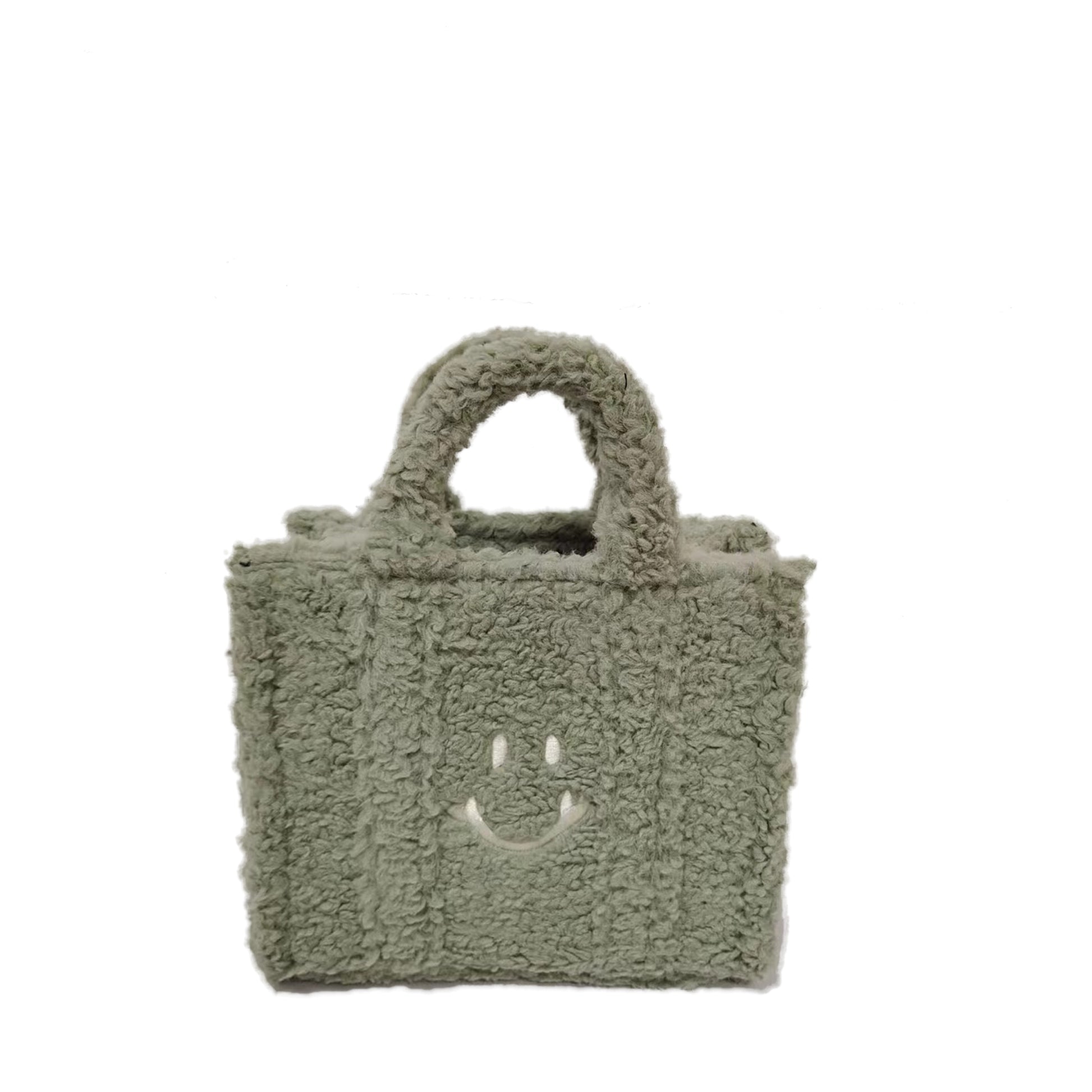 ZWENA kleine Teddytasche Totebag SMILE light olive