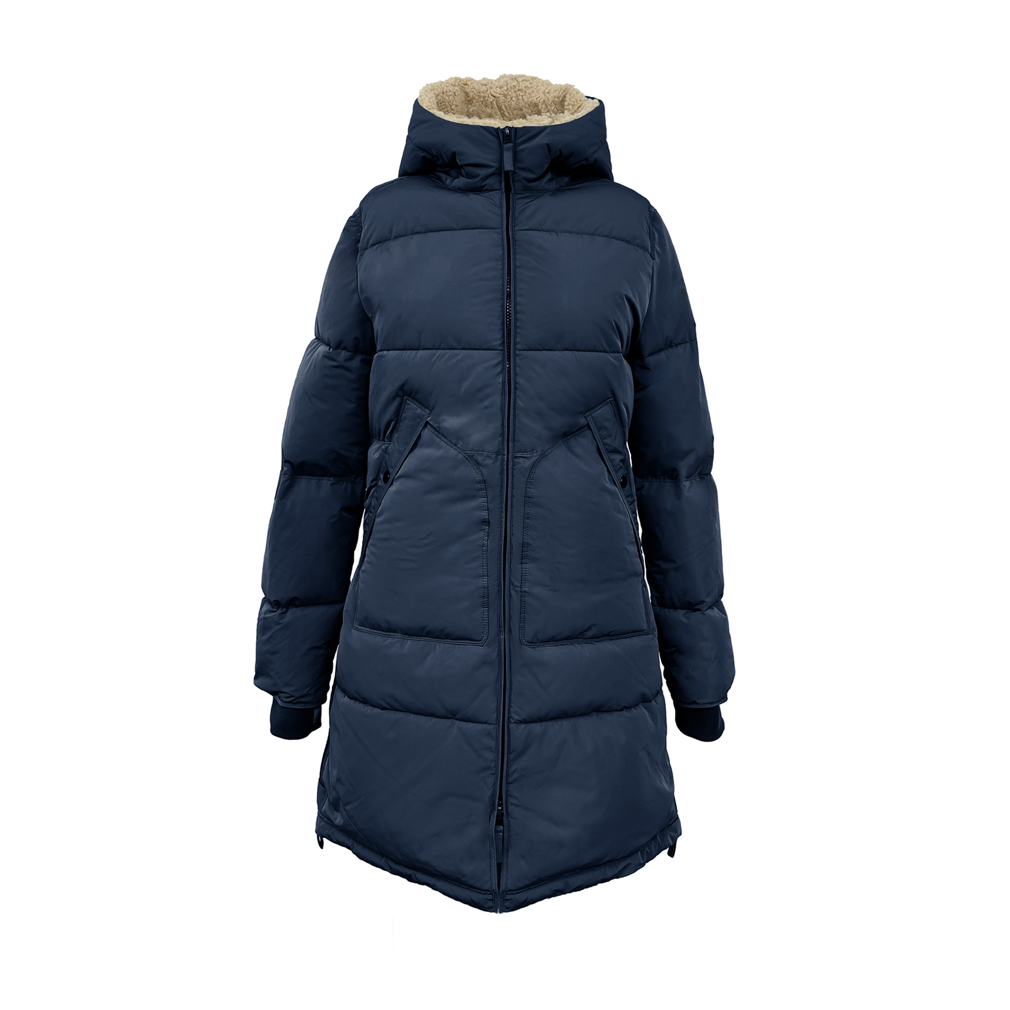 LUA Mantel midi Parka mit Kapuze navy