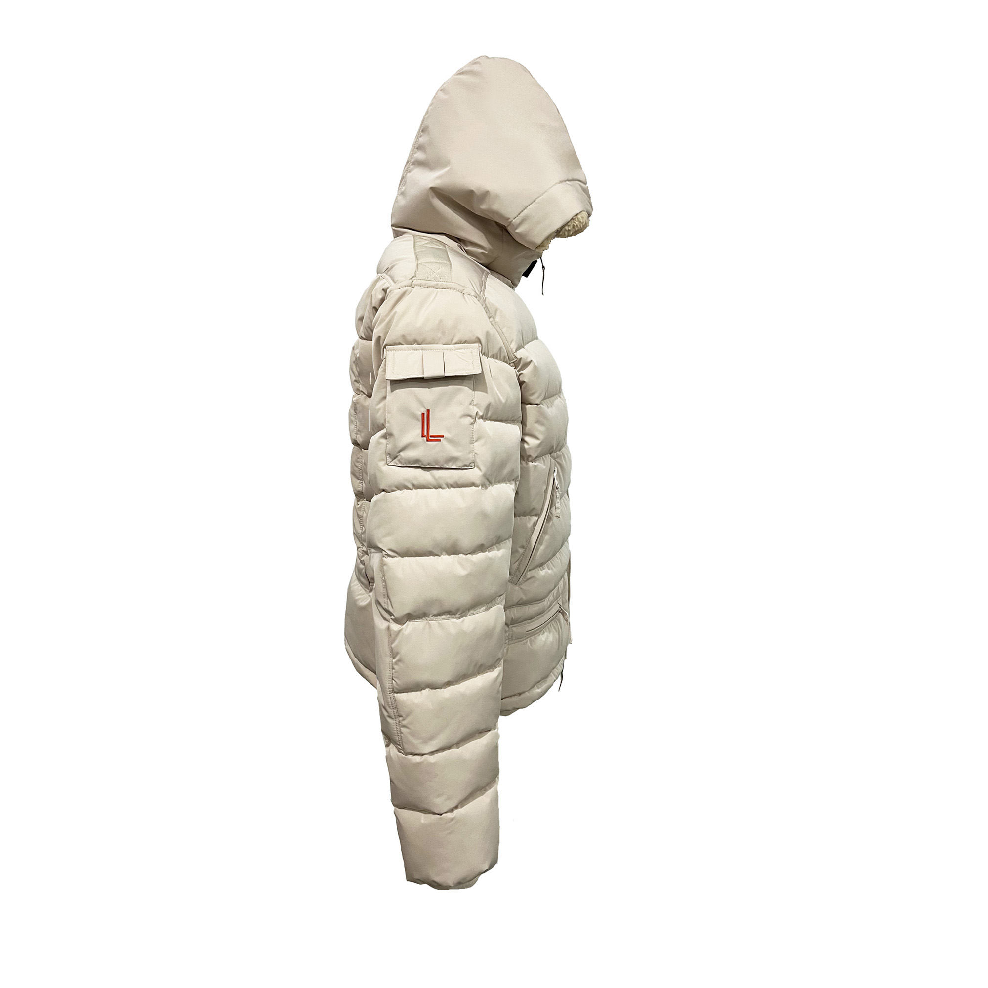 CLU Steppjacke mit Kapuze creme