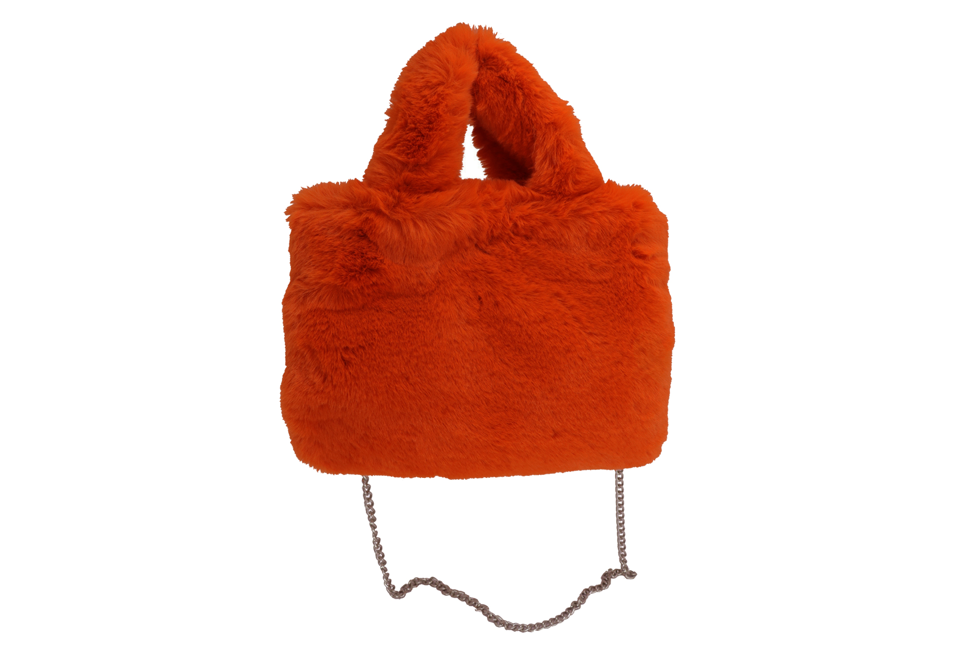 SMILE, gute Laune bag aus veganem Kuschelfell, orange