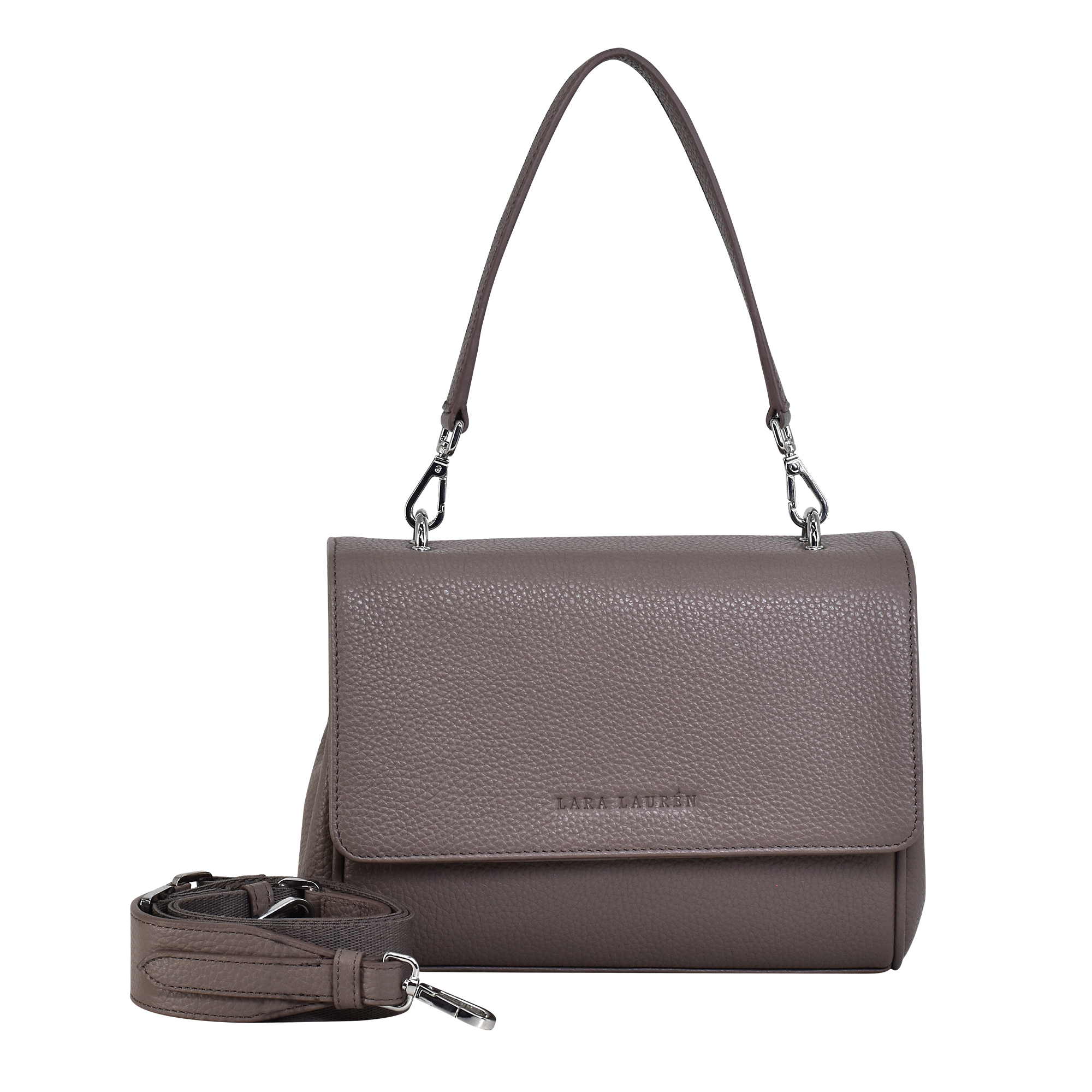 FLAPPY A Crossbody Überschlagtasche mit neuem Nylonriemen, taupe