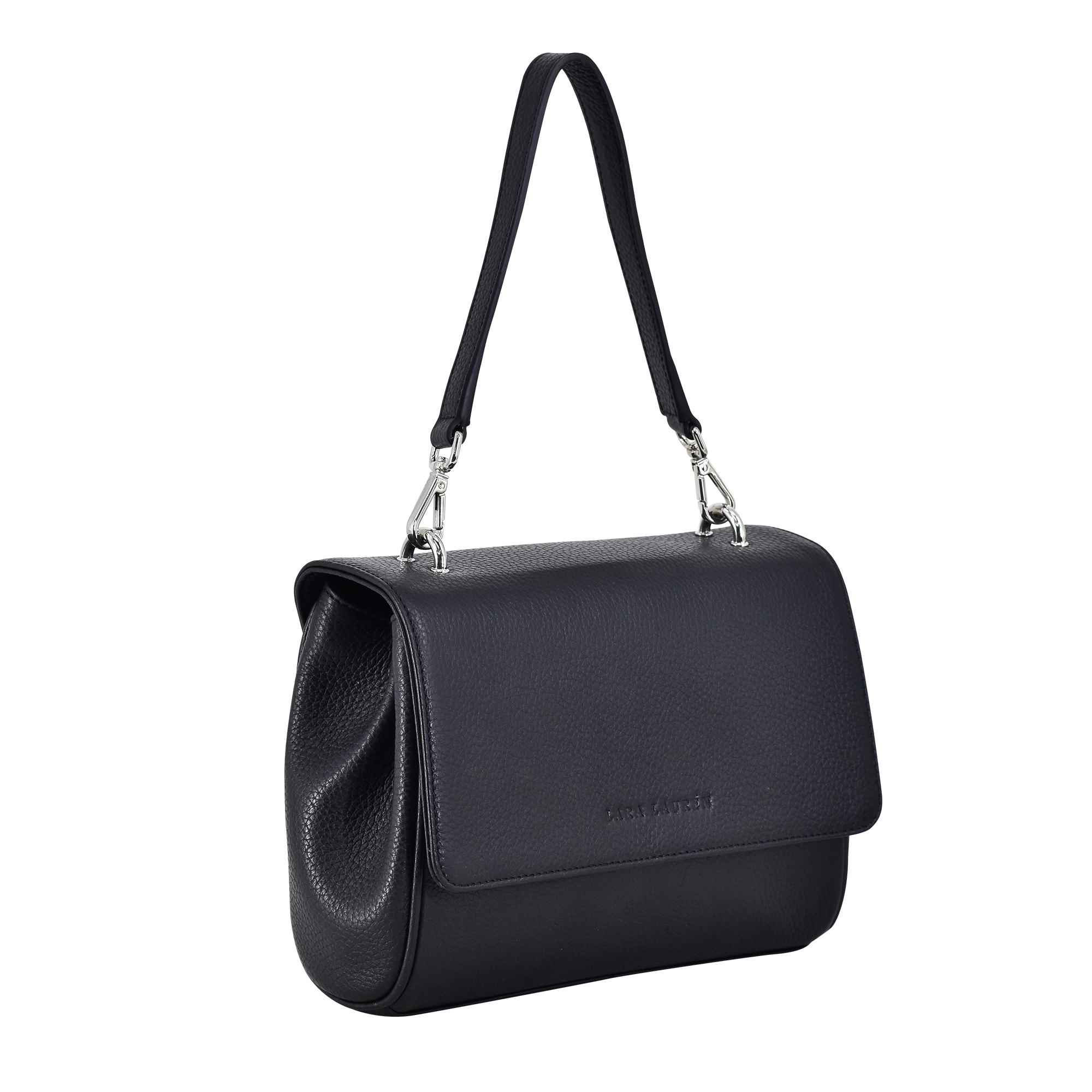 FLAPPY A Crossbody Überschlagtasche mit neuem Nylonriemen, black