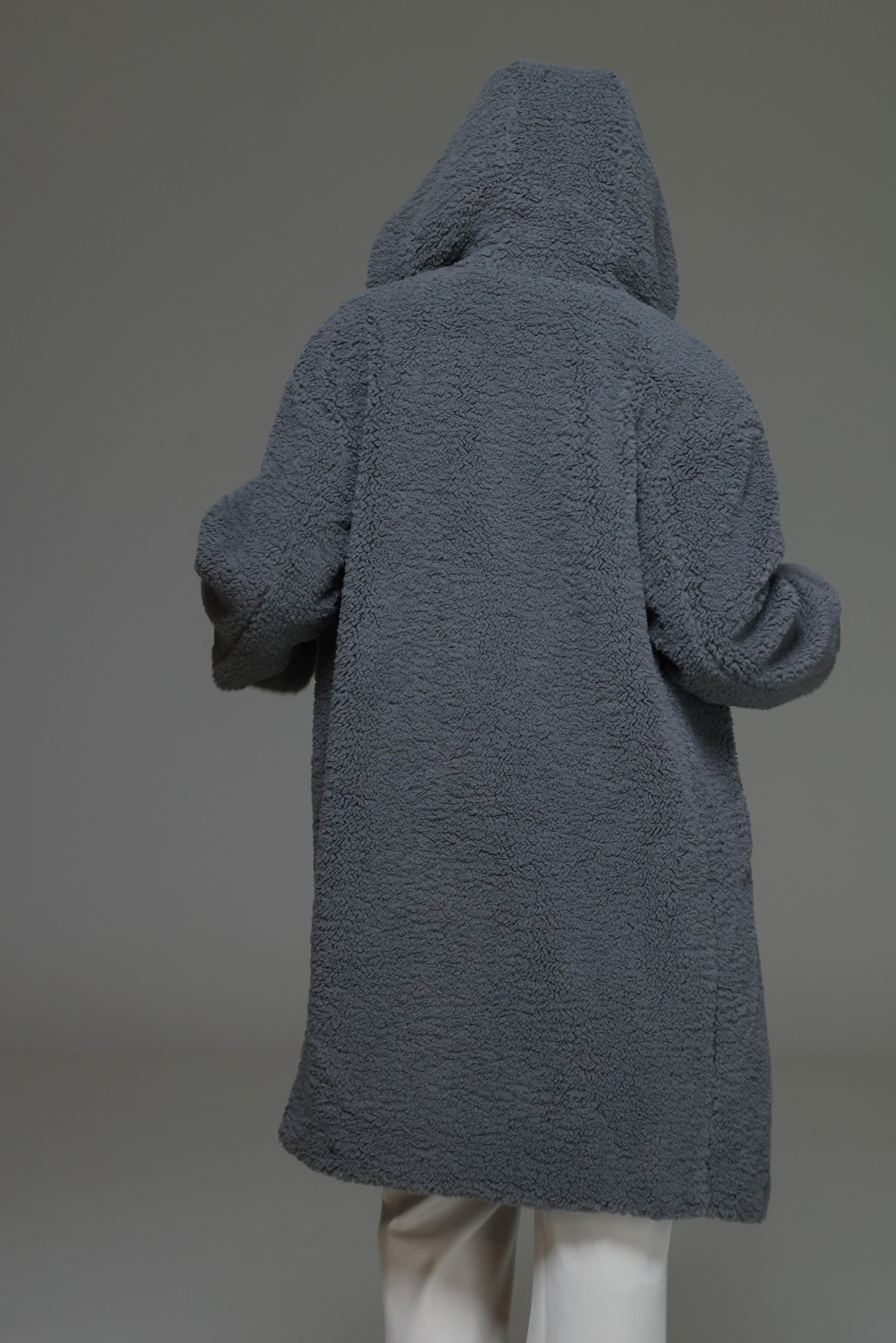 LUV Teddymantel mit Kapuze stone