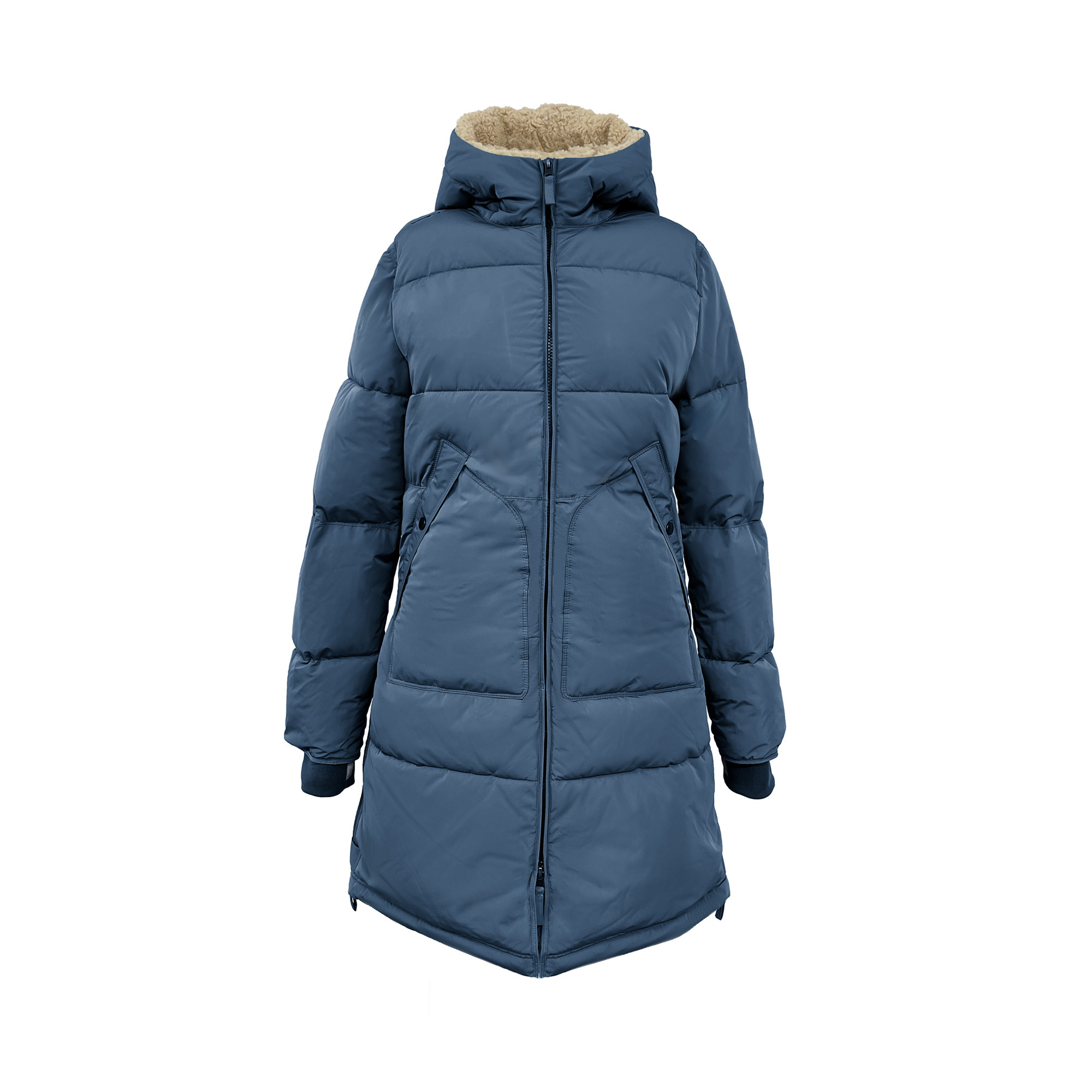 LUA Mantel midi Parka mit Kapuze blue