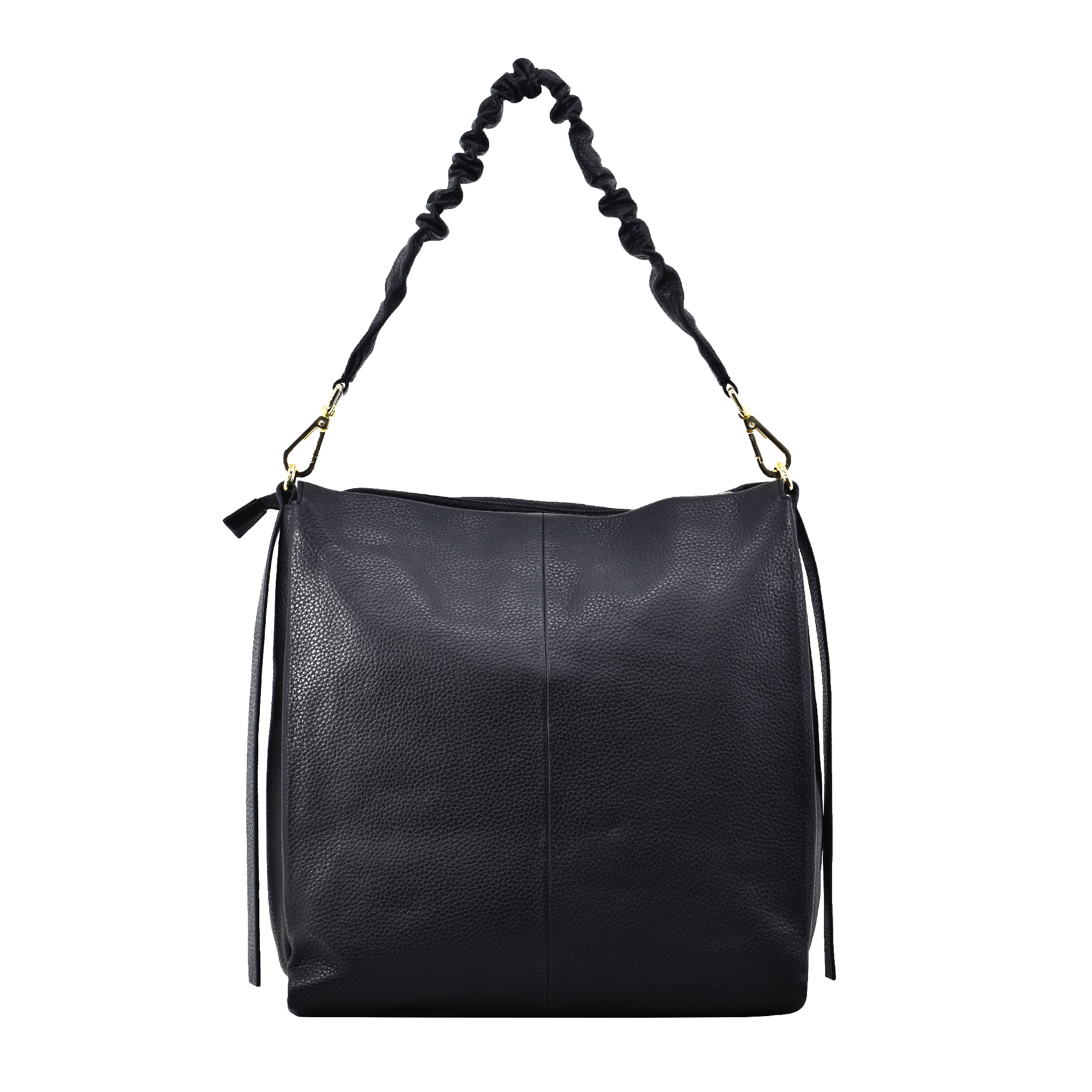 LEAH  Hobo Crossbody Bag mit Knautschriemen, black