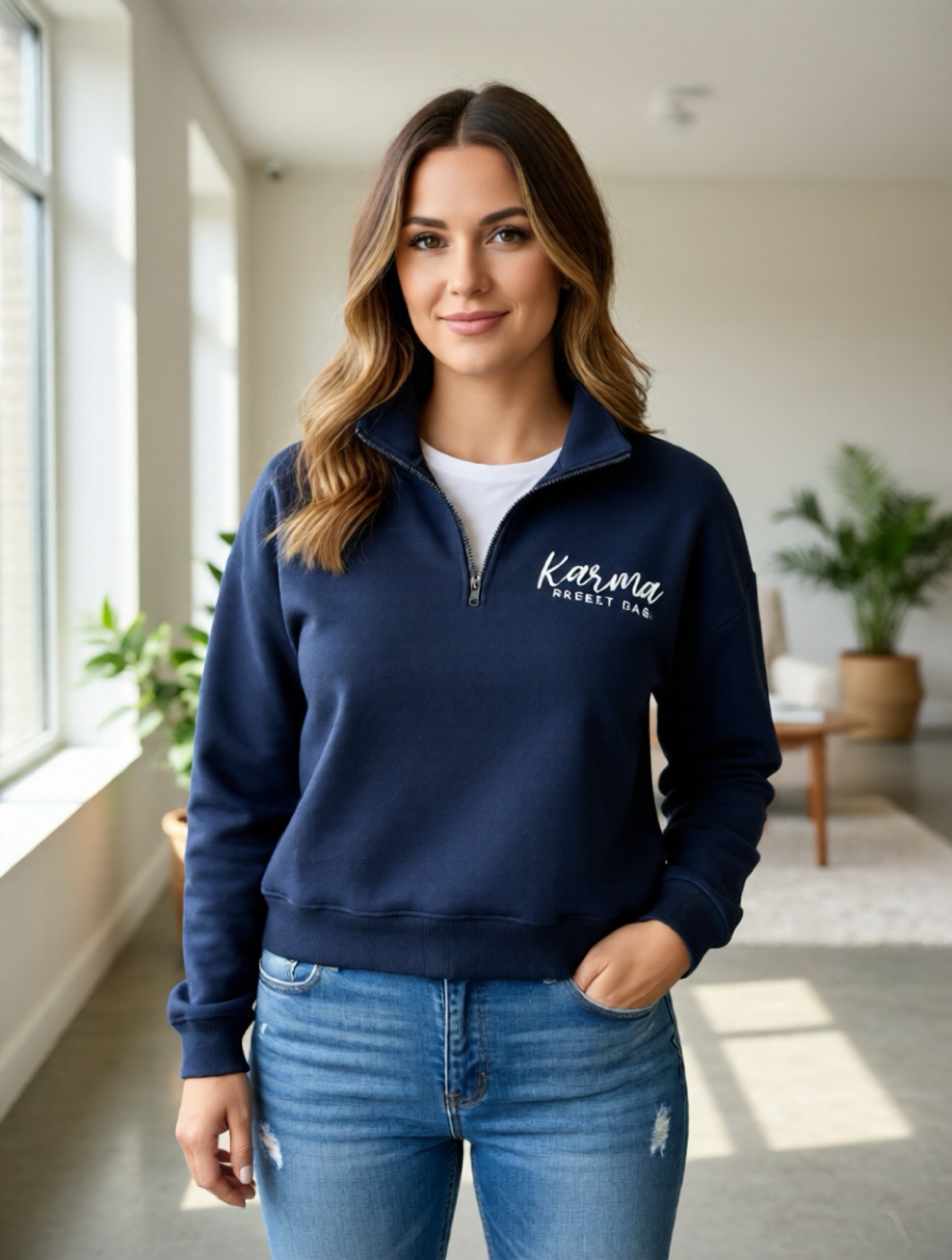ANA Half-Zip Pullover "Karma regelt das"