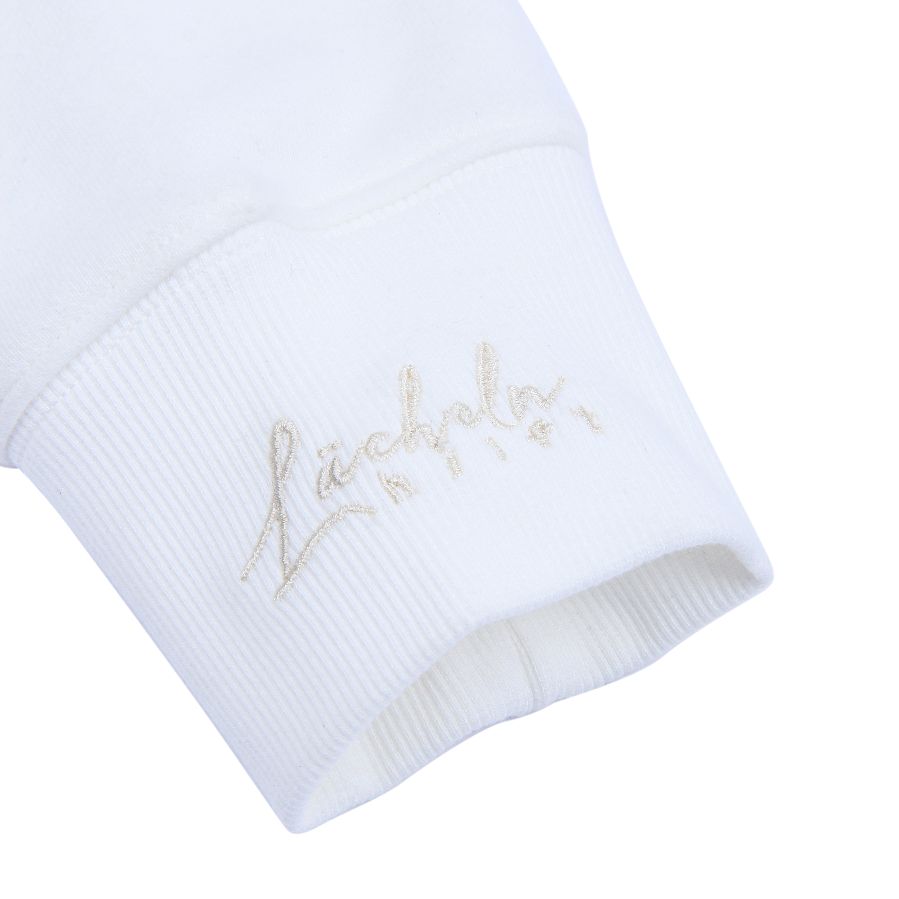 MEL Pullover uni Stiching "lächeln hilft", weiß