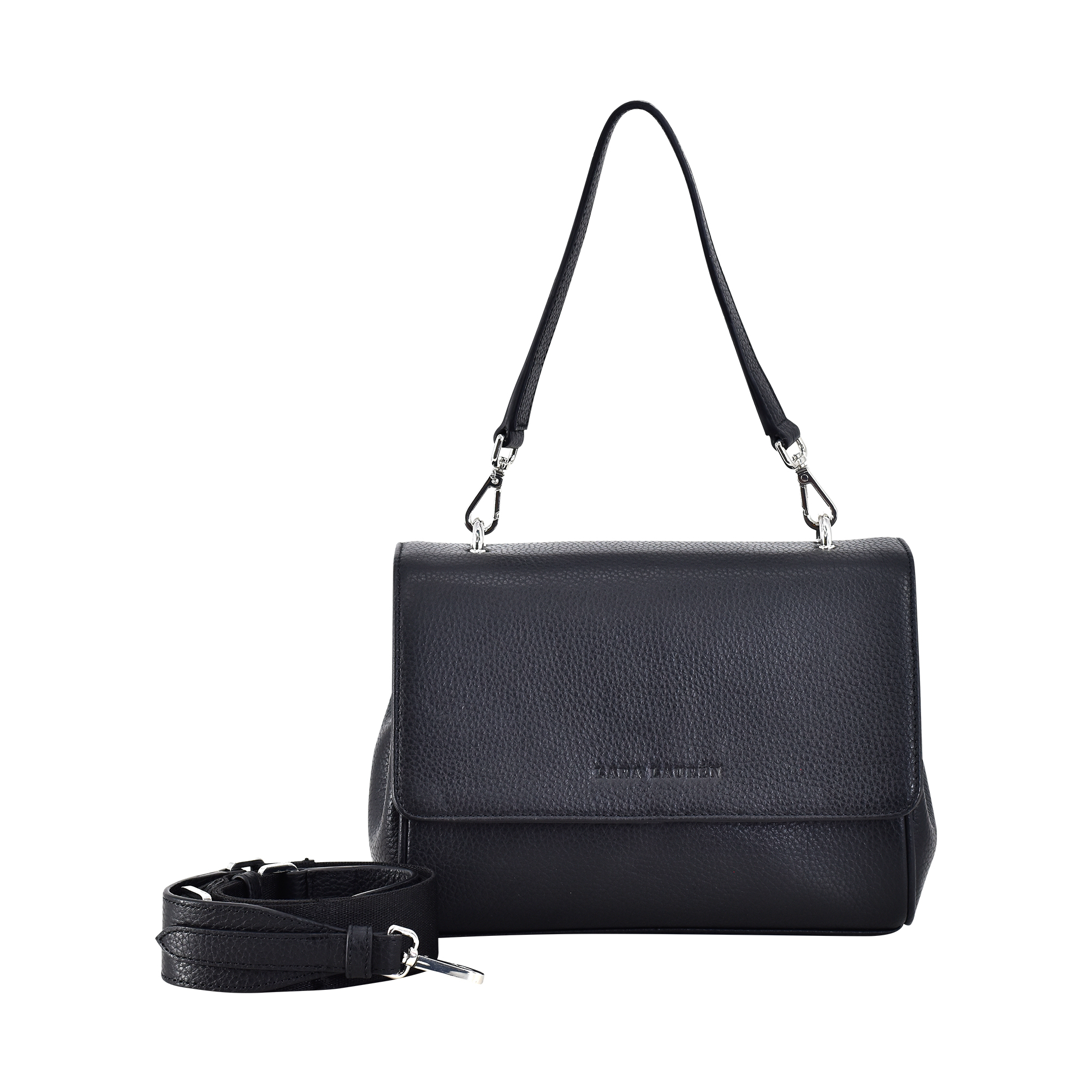 FLAPPY A Crossbody Überschlagtasche mit neuem Nylonriemen, black