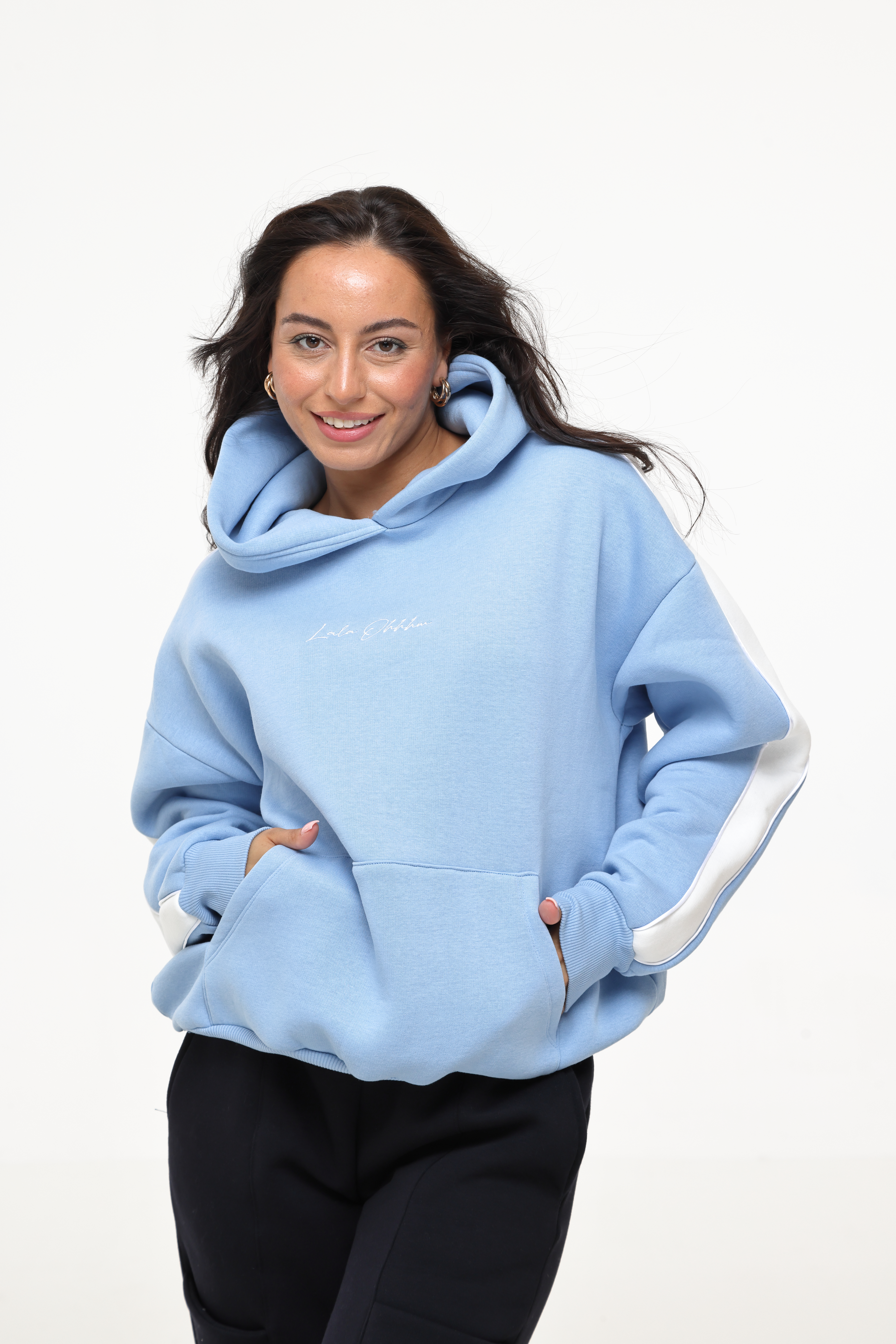 VINI Kapuzenpullover kuscheliger Hoodie, white/beige