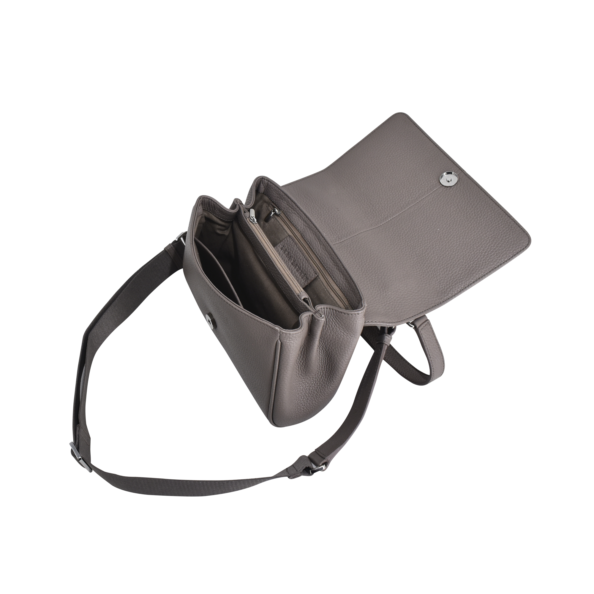 FLAPPY A Crossbody Überschlagtasche mit neuem Nylonriemen, taupe