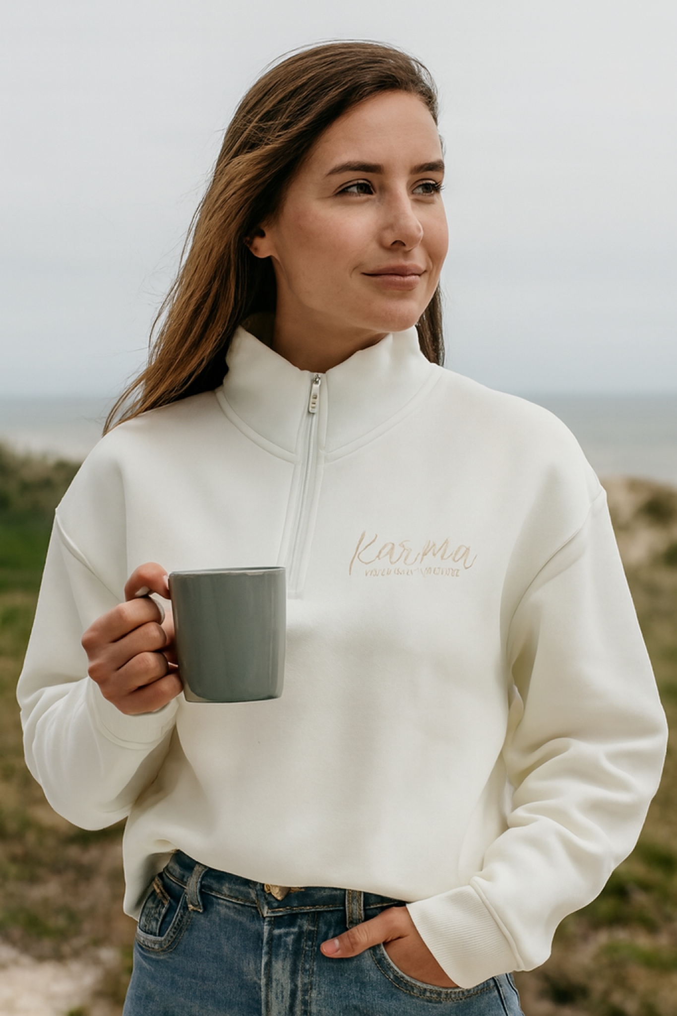 ANA Half-Zip Pullover "Karma regelt das"